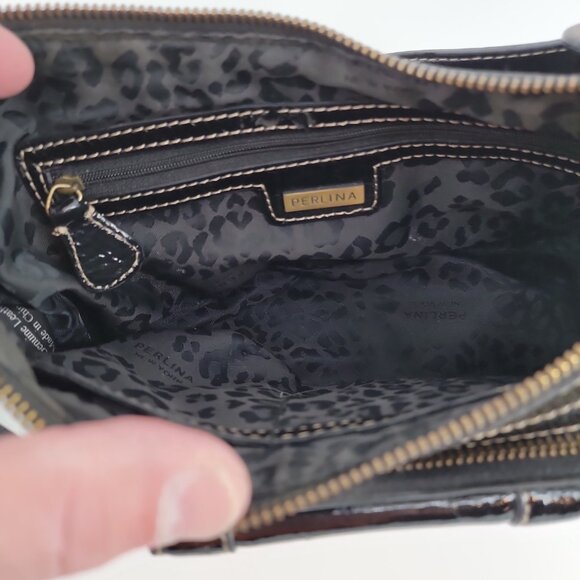 ✨ Perlina New York Black Patent Leather Shoulder Bag – Chic & Functional ✨ - Picture 6 of 14